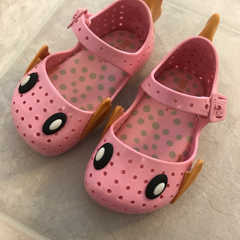 NWOB Mini Melissa Baby Girl Duck Flat Pink Size 5